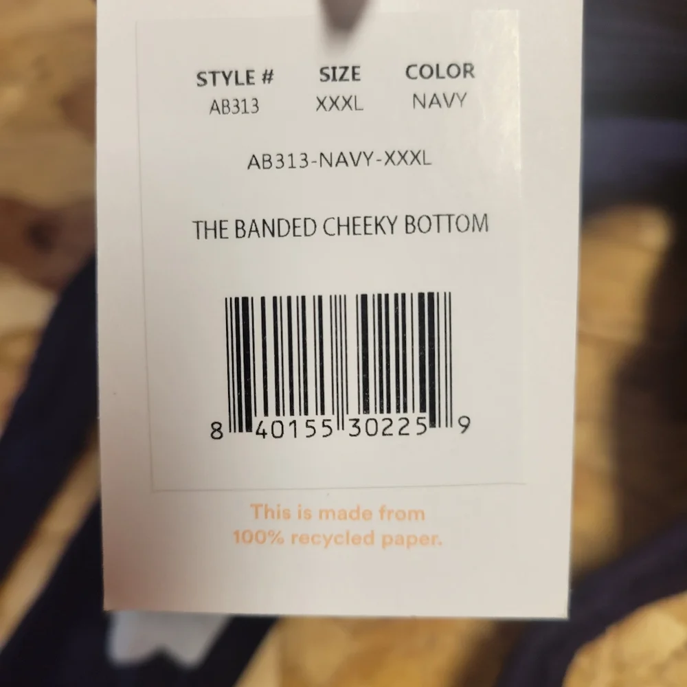Andie NWT The Banded Cheeky Bottom Navy‎ Blue Size XXXL